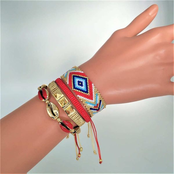 

go2boho evil eye bracelet women perles miyuki pulseras mujer jewelry cuff bracelet 2019 handmade gold shell bileklik summer gift, Golden;silver