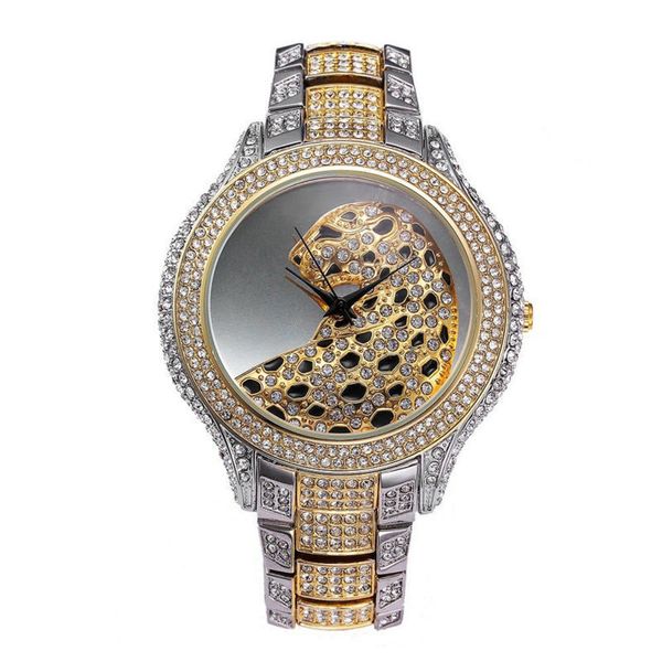 

2017 новая мода серебряный топ роскошные часы высокого качества для женщин горный хрусталь кристалл кварцевые часы леди леопард платье наруч, Slivery;brown