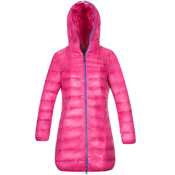 

whitepaw early winter down coat autumn down jacket hooded slim solid color soft mid-long winter outwear j1401022, Black