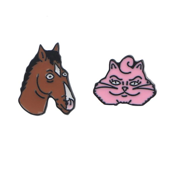 

p4031 dongmanli bojack horseman tv studs earrings for women stainless steel funny pierce korea earrings cool jewelry girls, Golden;silver