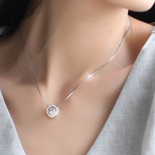 

new arrivals silver color crystal box cube necklaces pendants for women long cubic zirconia necklaces wedding jewelry