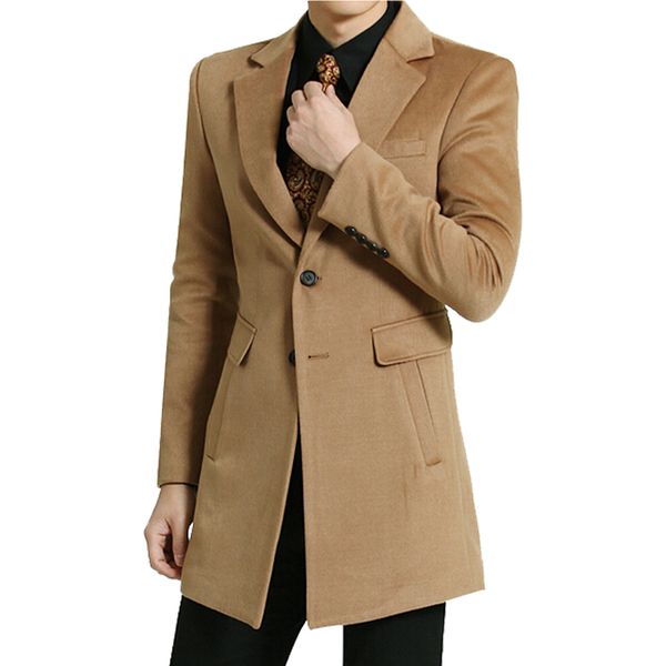 

new spring autumn winter british turn down collar man casual jacket long fashion slim solid men trench coat plus size s-6xl, Black