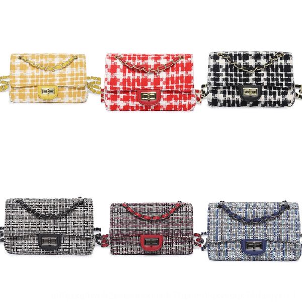 

woolen chain female 2020 lock xiangfeng shoulder all-match diamond small square bag diamond lattice slanting small square bag