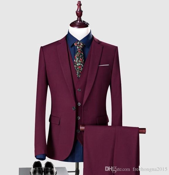 

fashion man custom wedding suits for groom tuxedo men suits 3 pieces slim fit bridegroom blazers formal business jacket prom wear pants ves, White;black