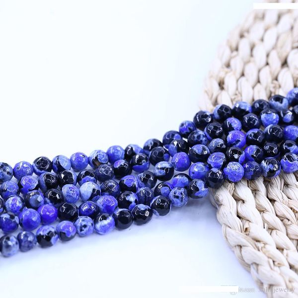 

faceted lapis blue fire agate beads for jewelry faceted lose bead manufacturer 15 inch strand per set, Black