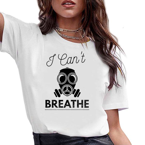 

wn301 i can't breathe i can't breathe female t-shirt short sleeve, Gray;blue