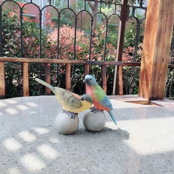 

artificial feather cute animals birds home room decoration art window statue