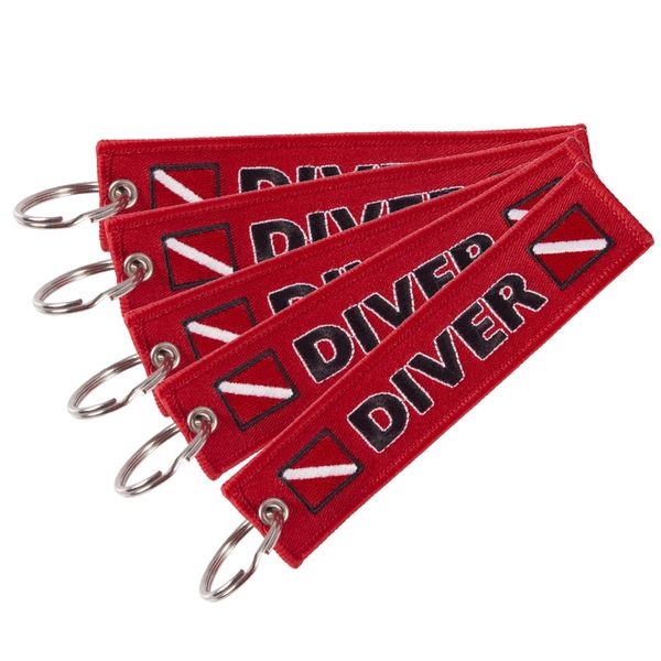

sporter keyring double-sided embroidery diver keychain car porte clef bijoux for motorcycles gift porte clef cool key ring chain, Silver