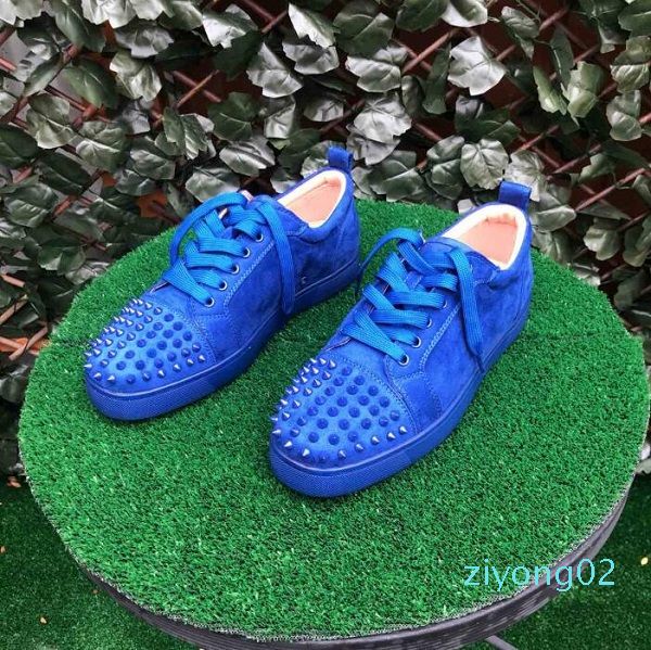 

men women red bottom shoes designer luxury studded spikes flat sneakers glitter party wedding shoes black white leather trainers eu47 z02