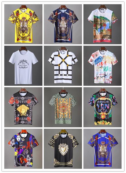 

2019 Italy Fashion Brand New medusa men tshirt letter Floral Print Short Sleeved men t shirt casual Tee d2 Tops Ape off