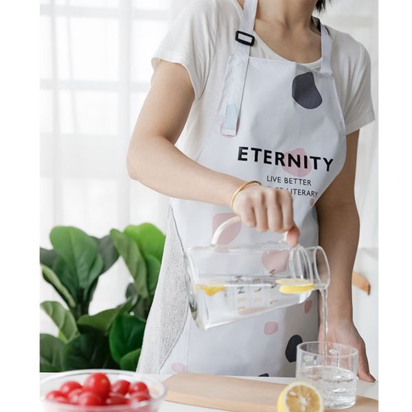 

new arrival aprons morandi color men women simple fashion cooking kitchen restaurant bib apron dress with pocket