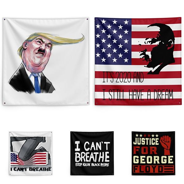 

150*150cm i cant breathe blanket trump printing tapestry black lives matter household wall banner #qa52127