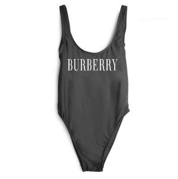 

printed swimwear bikinis women female clothes double b one piece tank sleeveless bikinis letters, White;black
