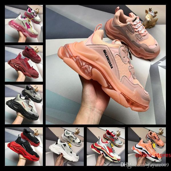 

a1 33 color triple-s design sneakers paris 17fw triple s platform for men women black red white green casual dad shoes 36-44