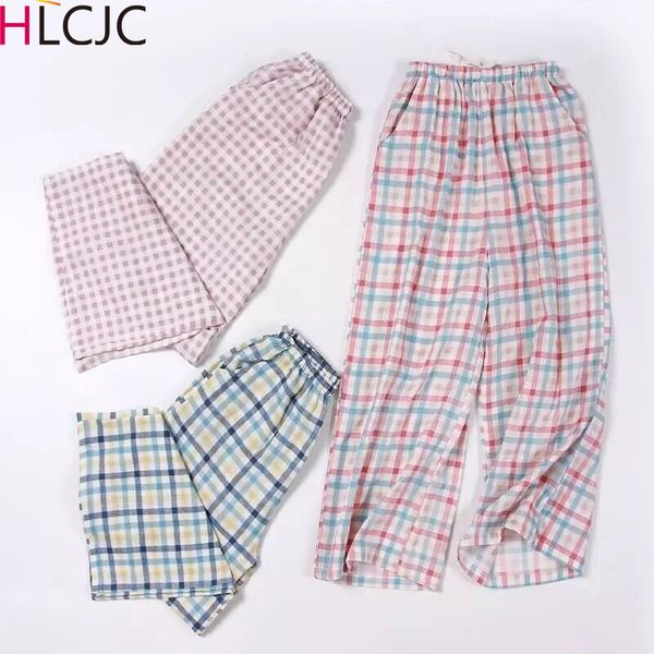 

девушки хлопок плед теленка брюки женщины весна лето тонкие домашние брюки боковой карман корейская версия пляж, Black;red