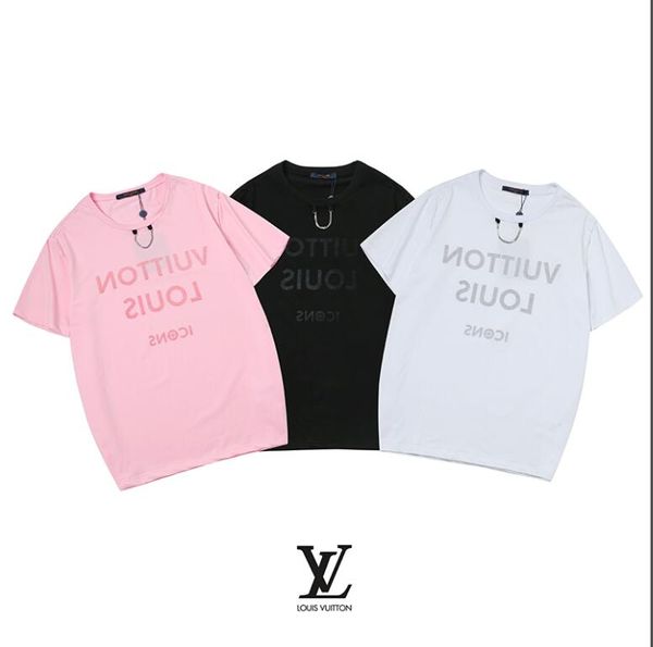 

2019 fa hion t hirt ca ual dre t hirt black white pink monogram print t hirt