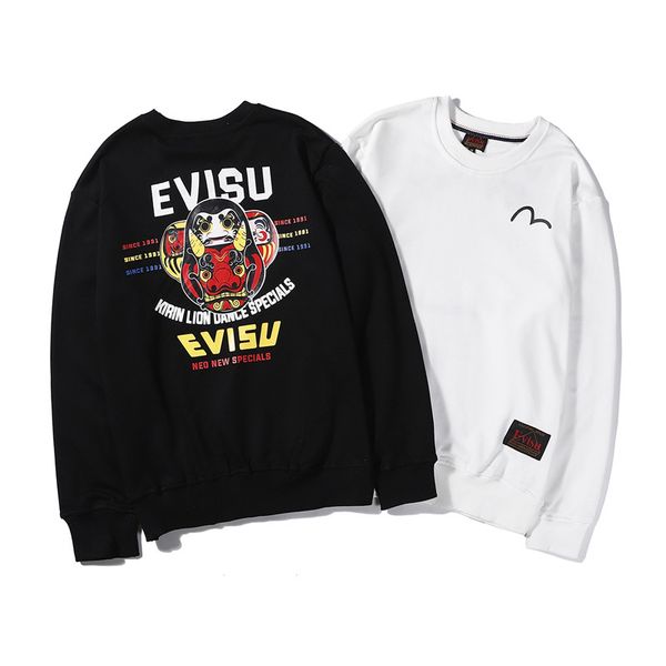 

evisu mens конструктора куртка hoodie высокого качество способ мужчины женщина fs толстовка толстовка unisex конструктора mens куртка hoodie, Black