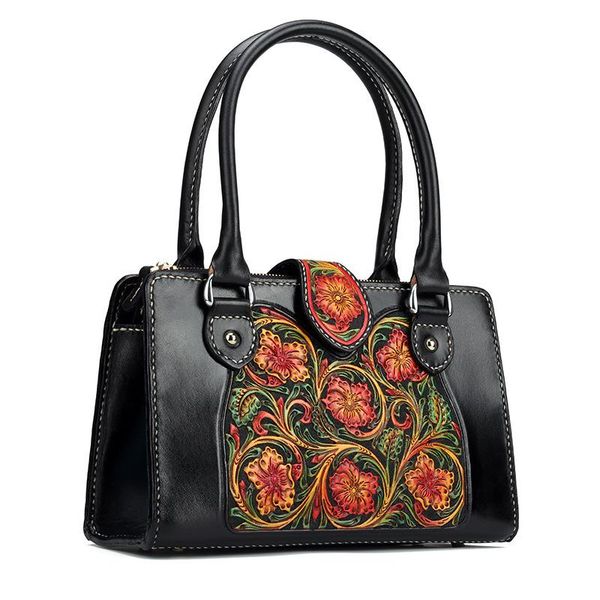 

johnature retro first layer cowhide luxury handbags women bags designer 2020 new handmade carved cow leather commuter totes