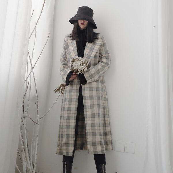 

women black pvc long big size trench new lapel long sleeve loose fit windbreaker fashion tide utumn winter 2020 19-a689, Tan;black