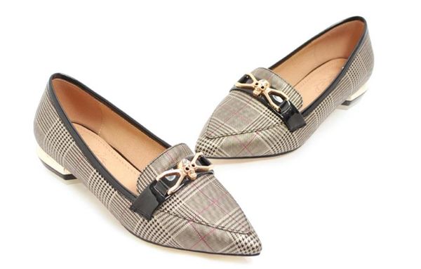 

2019 blue patchwork women's shoes in spring and autumn with new style low heel pointed end @07, Black