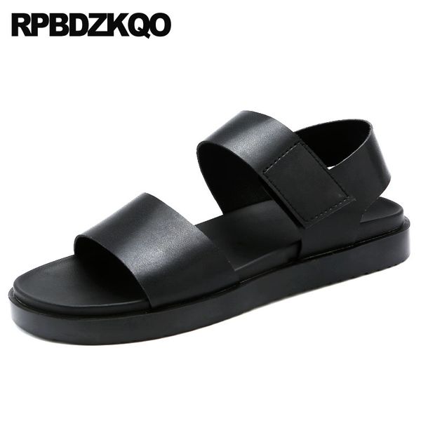 

platform sandals designer shoes men leather open toe black beach slippers strap slides summer water nice waterproof