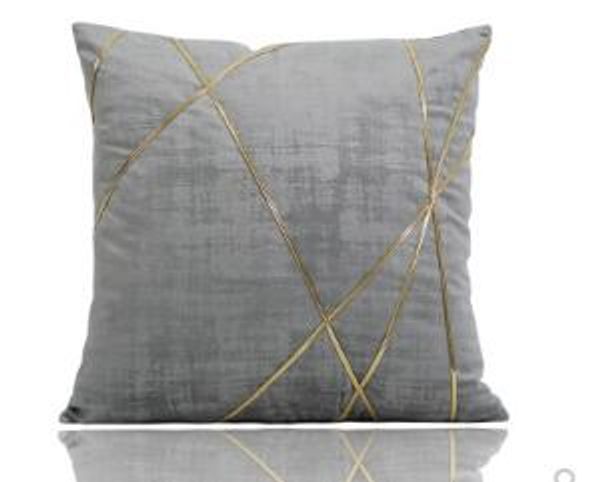 

simple modern original gray gold bar light luxury bedside pillowcase living room sofa pillowcase