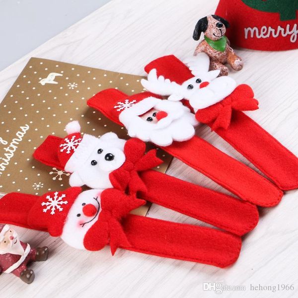 

clap ring pop christmas party decor snowman santa claus deer bear pattern children hand pat gift tree buckle bracelet 0 8hq f r