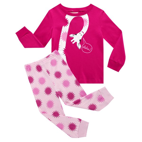 

spring children cute pajamas thicken warm cotton sleepwear girls loungewear children sleepwear baby pajamas sets for 1-7y, Blue;red