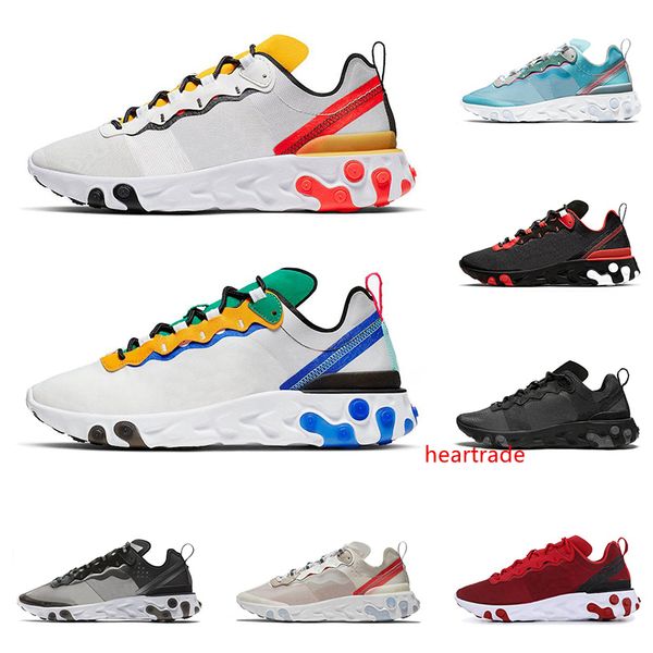 

react element 55 87 мужчины женщины кроссовки тройной черный команда красный тур желтый антрацит песок пустыни мужской тренер дышащие спорти