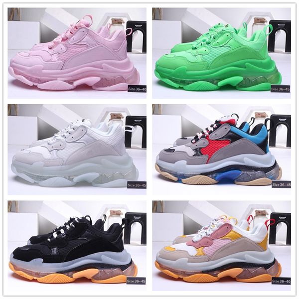 

2020 triple-s fashion paris 17fw triple s sneakers for men women black red white green casual dad shoes tennis increasing sneakers
