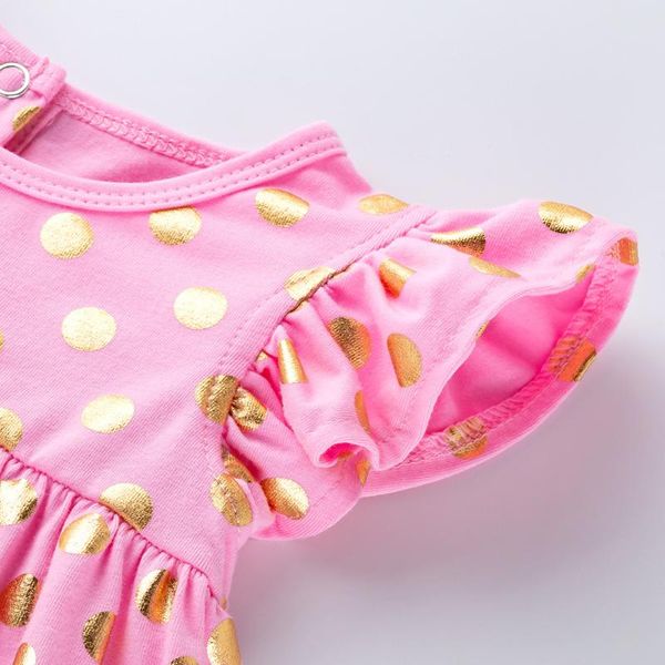 

2019 summer wear new style children sleeve gold dotted dress bow wearing two-piece set childrenswear, Red;yellow