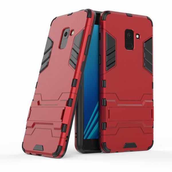

suit for samsung a8 plus 2018 case hybrid armor tpu + pc case with kickstand holder cover
