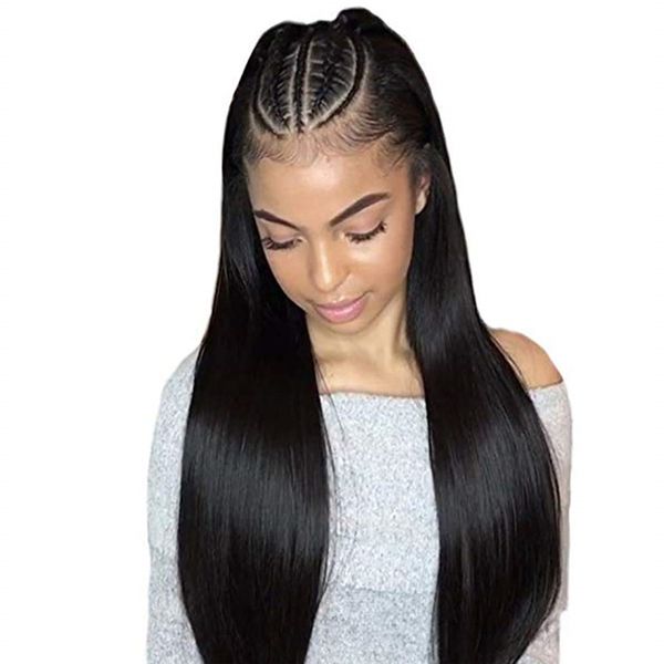 

13x6 lace front wigs human hair straight for black women brazilian remy hair full lace wig pre plucked with baby hair glueless