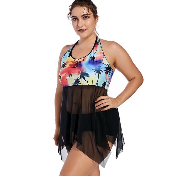 

woman floral print wo pieces black bottomplus size swimwear big women swimming suit plus size women two-piece separate 226a, White;black