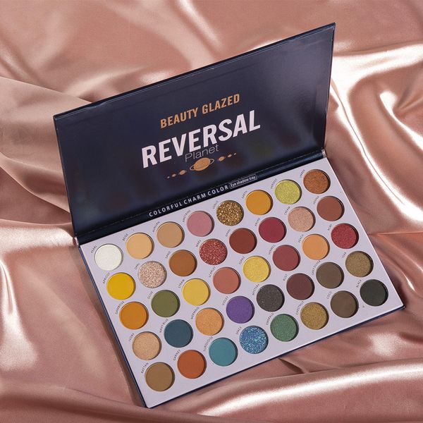 Palette di ombretti per trucco di marca Beauty Glazed Reversal Planet 40 colori Ombretto Ultra Glitter Shimmer Matte Palette Cosmetici per il viso