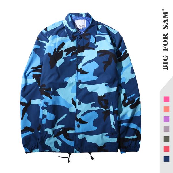 

2019 spring high street trend loose military style camouflage jacket for men men's coach service direct frock coat, Black;brown