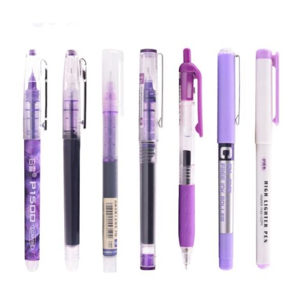 

6pcs 7pcs/set simplicity color large gel pen set 0.5mm quick-drying straight pen