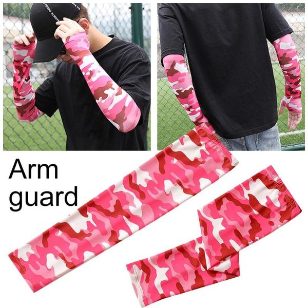 

elbow & knee pads summer ice silk sunscreen cuff outdoor riding driving uv protection arm set camouflage men and women guard, Black;gray