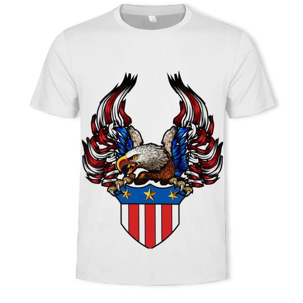 

mens designer eagle 3d digital printed round-neck short-sleeved t-shirt3w8v, White;black