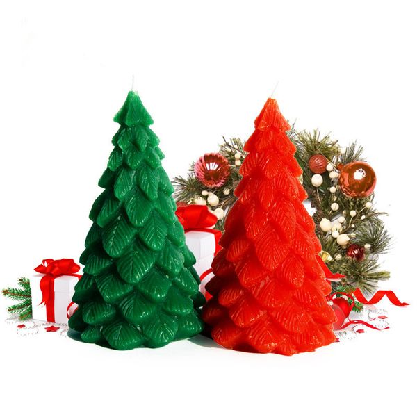 

2pcs/lot christmas tree smokeless candles christmas family party decorations candles tree wishing creative candle