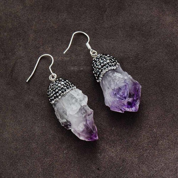 

luxury earrings for women amythyst rhinestone drop earring mom girlfriend gifts exquisite lady elegant jewelry wholesale, Silver
