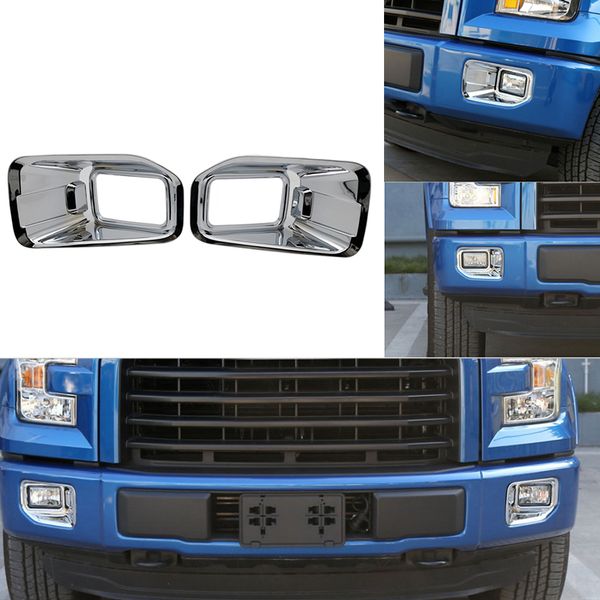 

chrome exterior accessories front fog light lamp moulding cover trim mirror surface detector fit for f150 2015-2017