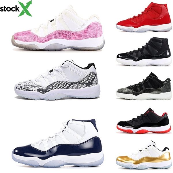 

2020 mens 11 11s basketball shoes new concord 45 olive snakeskin - navy pink white orange trance xi sneakers men sport shoes, Black