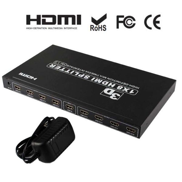 

HDMI splitter 1X8 HDCP 1.4 протокол Full 3D и 4K x 2K для HDTV DVD Xbox TX
