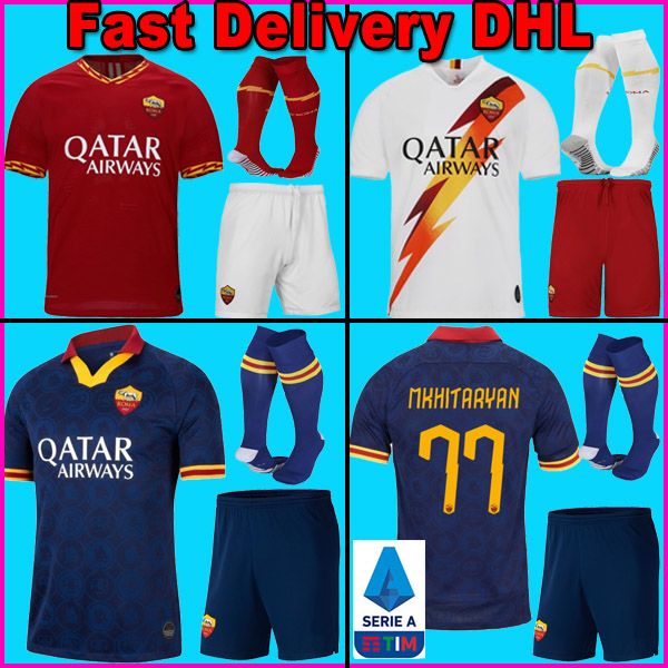 

de rossi dzeko zaniolo soccer jersey rome 2019 men totti as perotti jersey 19 20 football kit shirt 2020 roma sets socks, Black