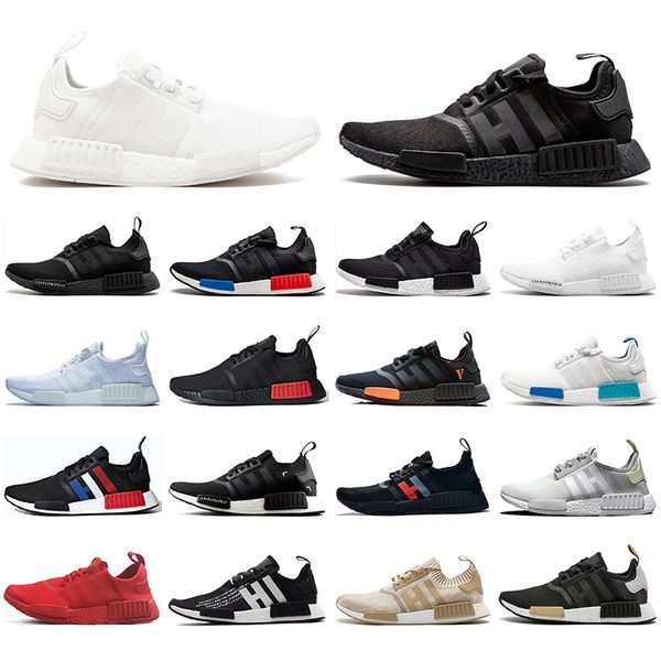 

ale nmd r1 triple black japan white aero blue running shoes for men women good quality mens trainers sports sneakers
