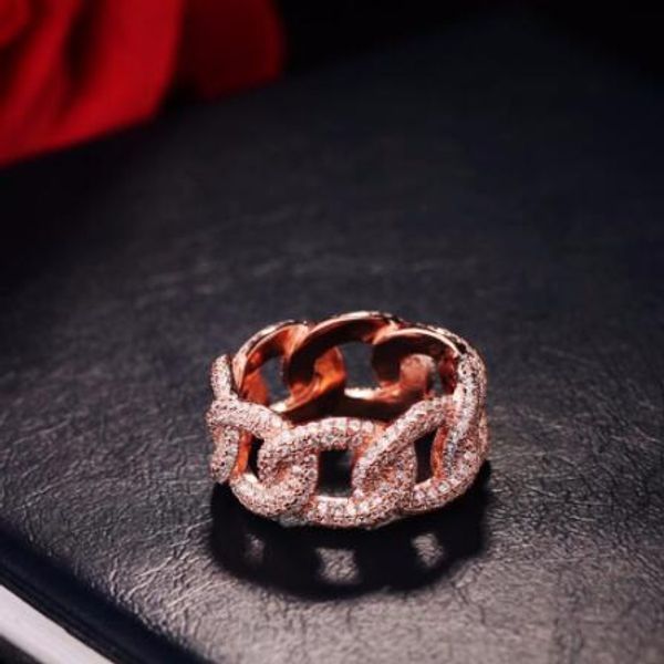 

luxury hiphop cross promise ring 925 sterling silver pave 384pcs 5a cz party wedding band rings for women men jewelry, Slivery;golden