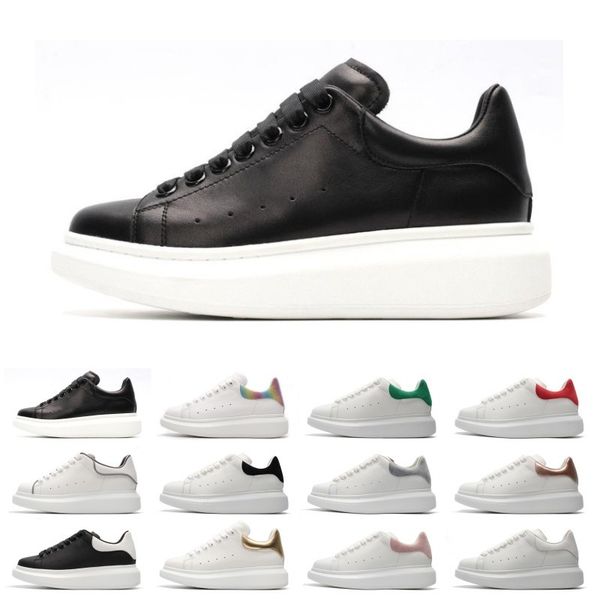 

Fashion Designer 3M reflective white black leather casual shoes for girl women men pink gold red fashion comfortable flat sneakers 36-44
