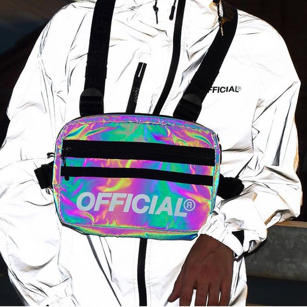 

street style светоотражающая chest сумка для мужчин женщин многофункционального жилета функции tactical chest rig сумка reflective талия сум