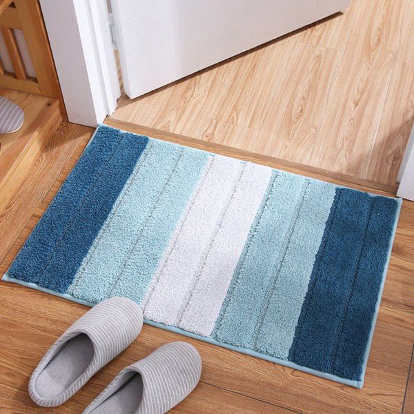 

creative floor carpet bathroom mat concise stripes pattern absorbent doormat anti-slip carpet foot pad rug area blanket